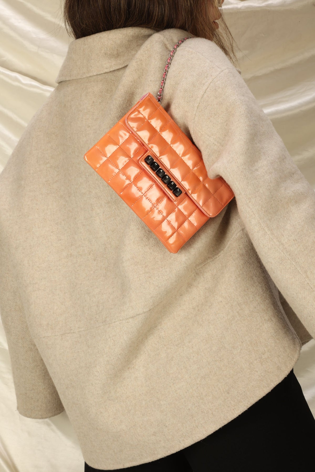 Chanel Patent Square Quilt Pochette