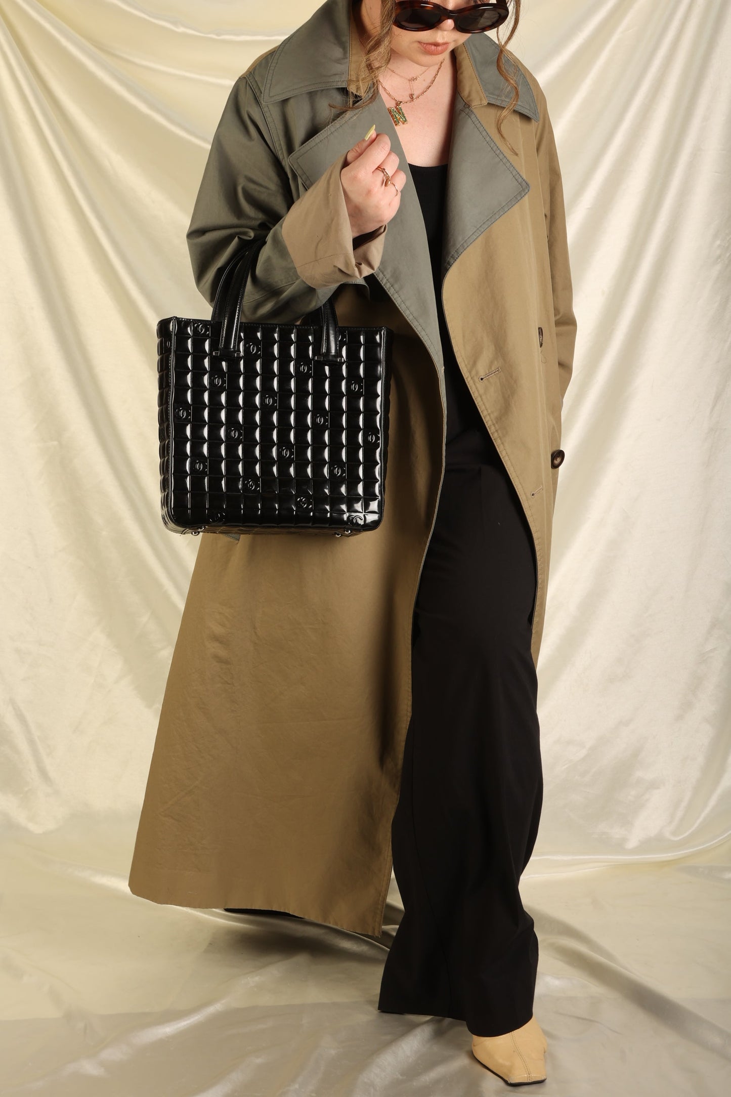 Chanel Patent Chocolate Bar Tote