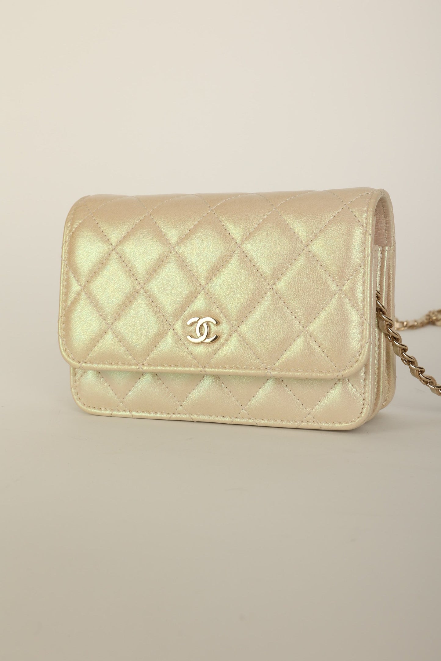 Chanel 2020 Lambskin Iridescent Wallet on Chain