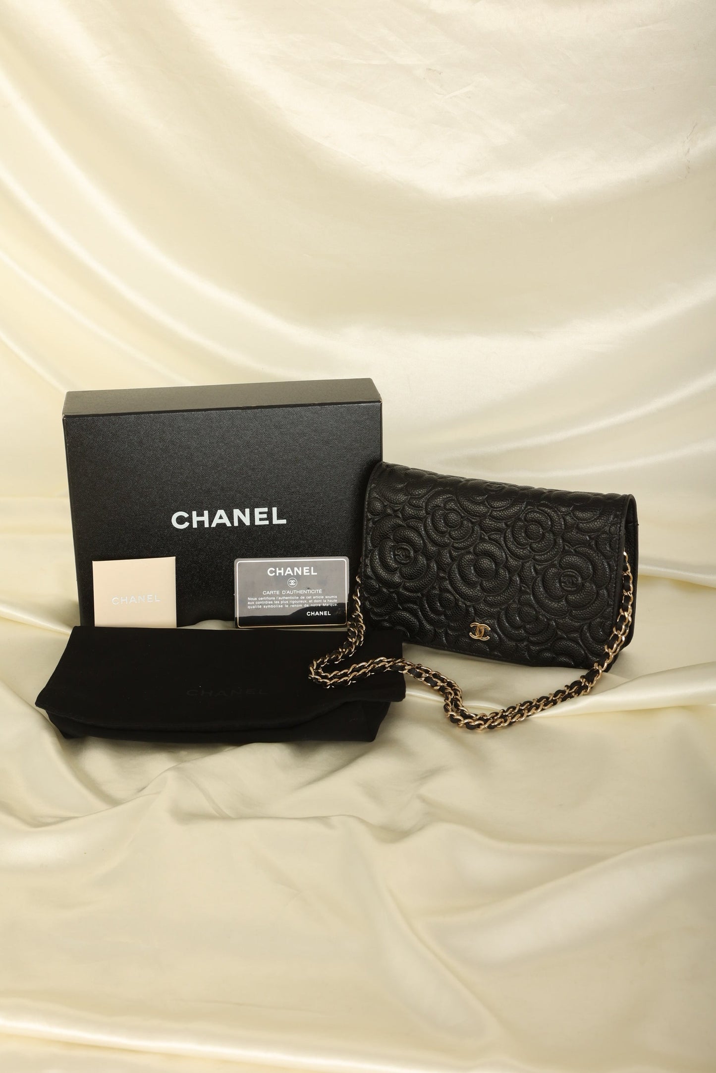 Chanel 2020 Caviar Camellia Wallet on Chain