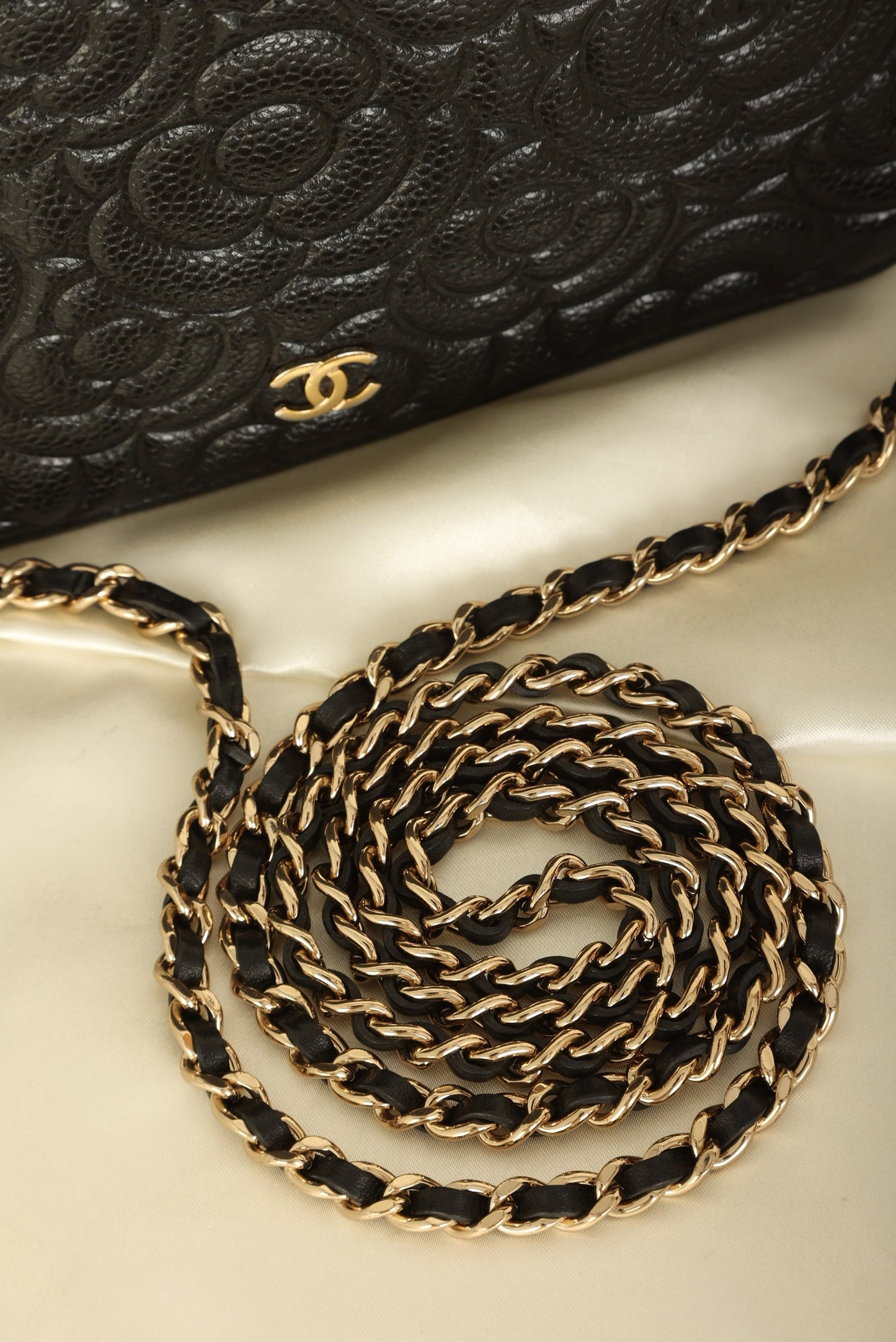 Chanel 2020 Caviar Camellia Wallet on Chain