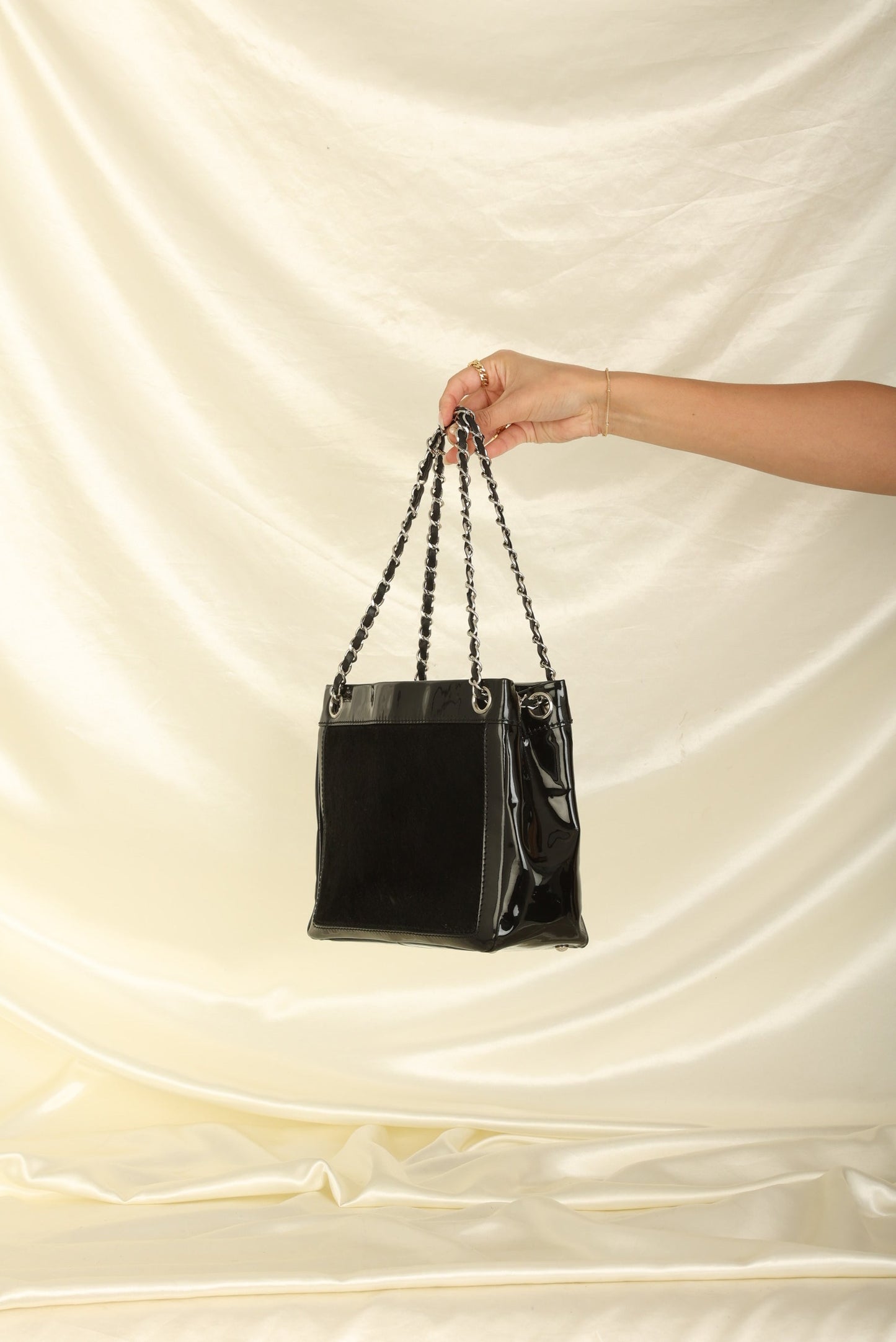 Chanel Pony Hair Patent Mini Tote