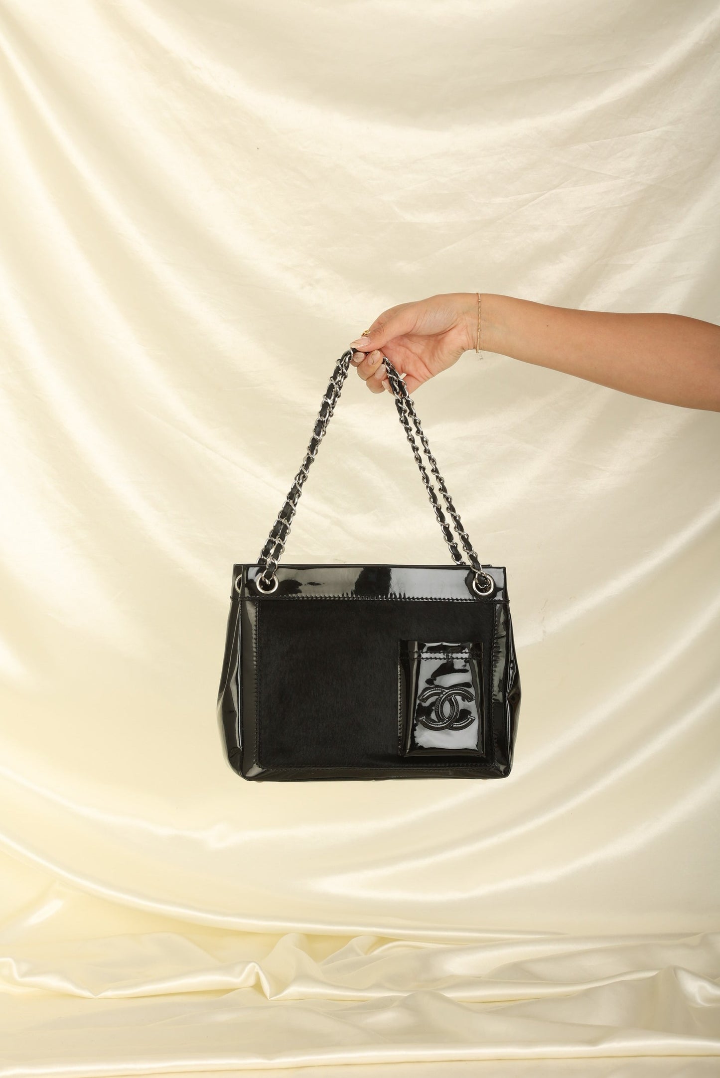 Chanel Pony Hair Patent Mini Tote