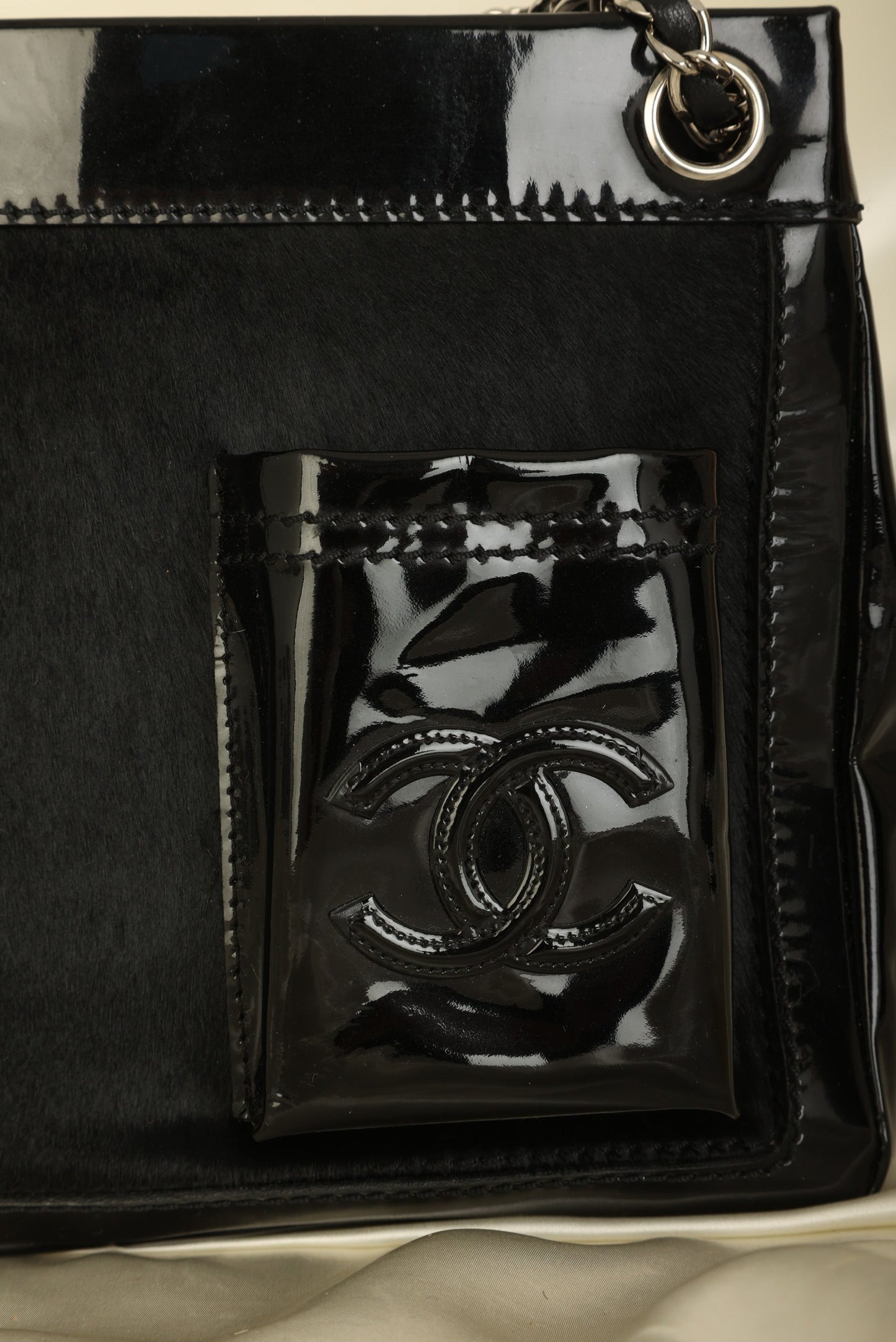 Chanel Pony Hair Patent Mini Tote