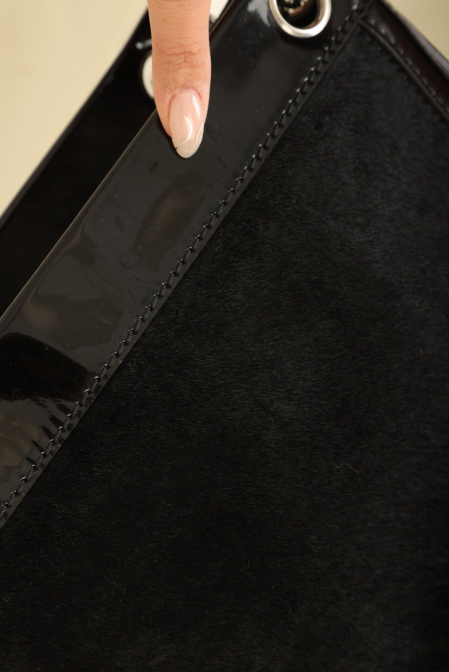 Chanel Pony Hair Patent Mini Tote