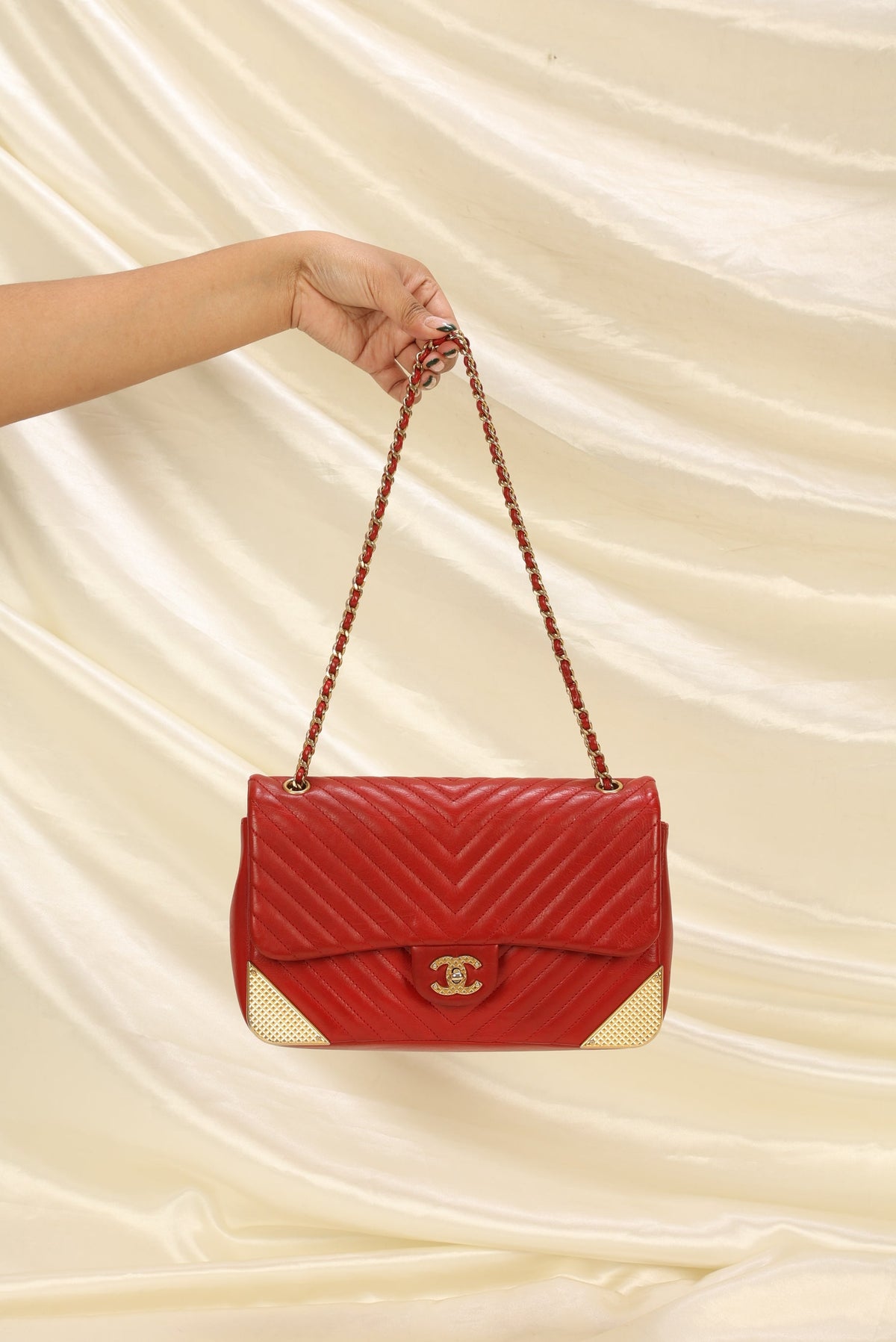 Chanel Rock the Corner Chevron Lambskin Half Flap
