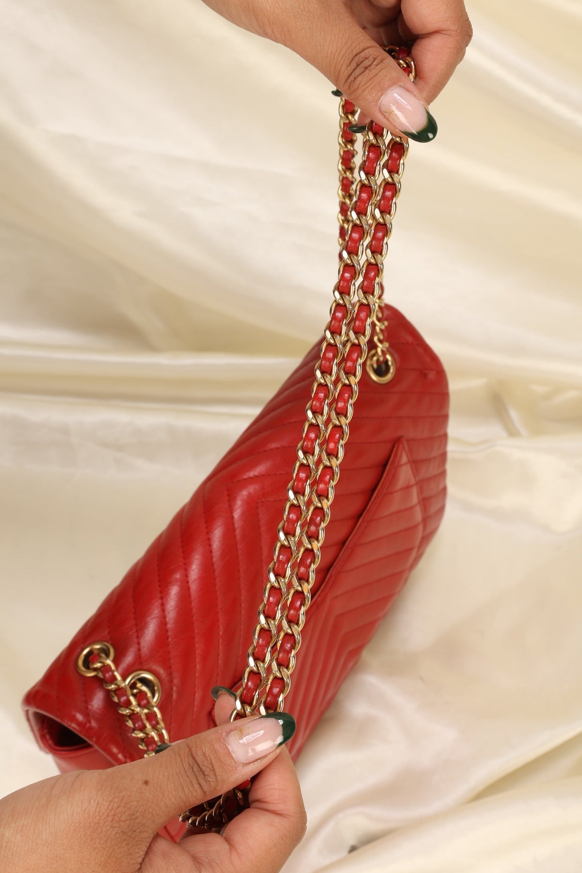Chanel Rock the Corner Chevron Lambskin Half Flap