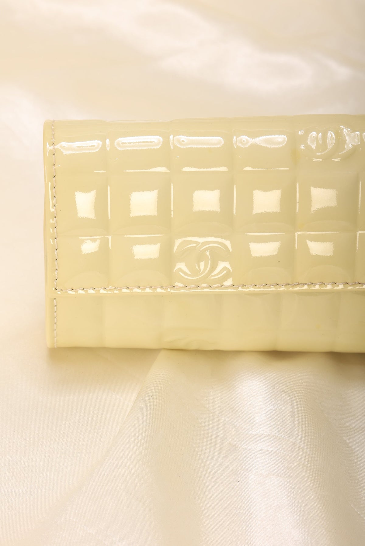 Chanel Patent Yellow Chocolate Bar Clutch