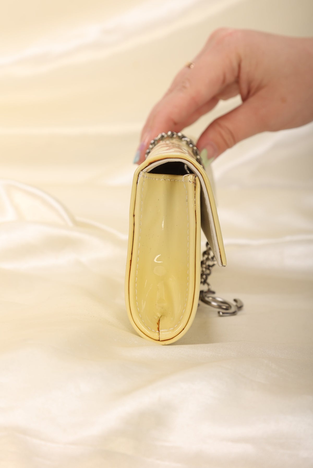 Chanel Patent Yellow Chocolate Bar Clutch