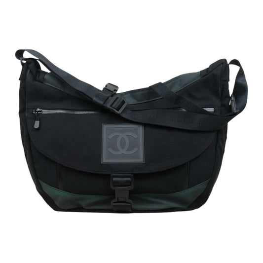 Good ( Rank AB)｜ CHANEL Coco Mark  Sports Line Canvas Shoulder Bag Black Made In 2003～2004 Year｜25042418