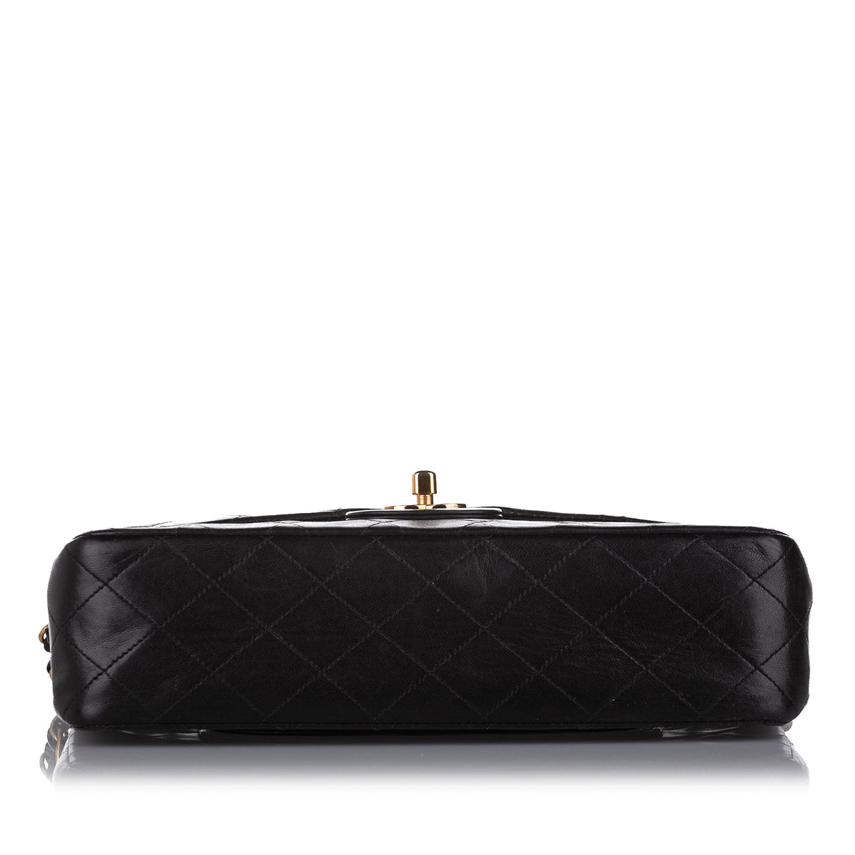 Medium Classic Lambskin Double Flap Bag Black