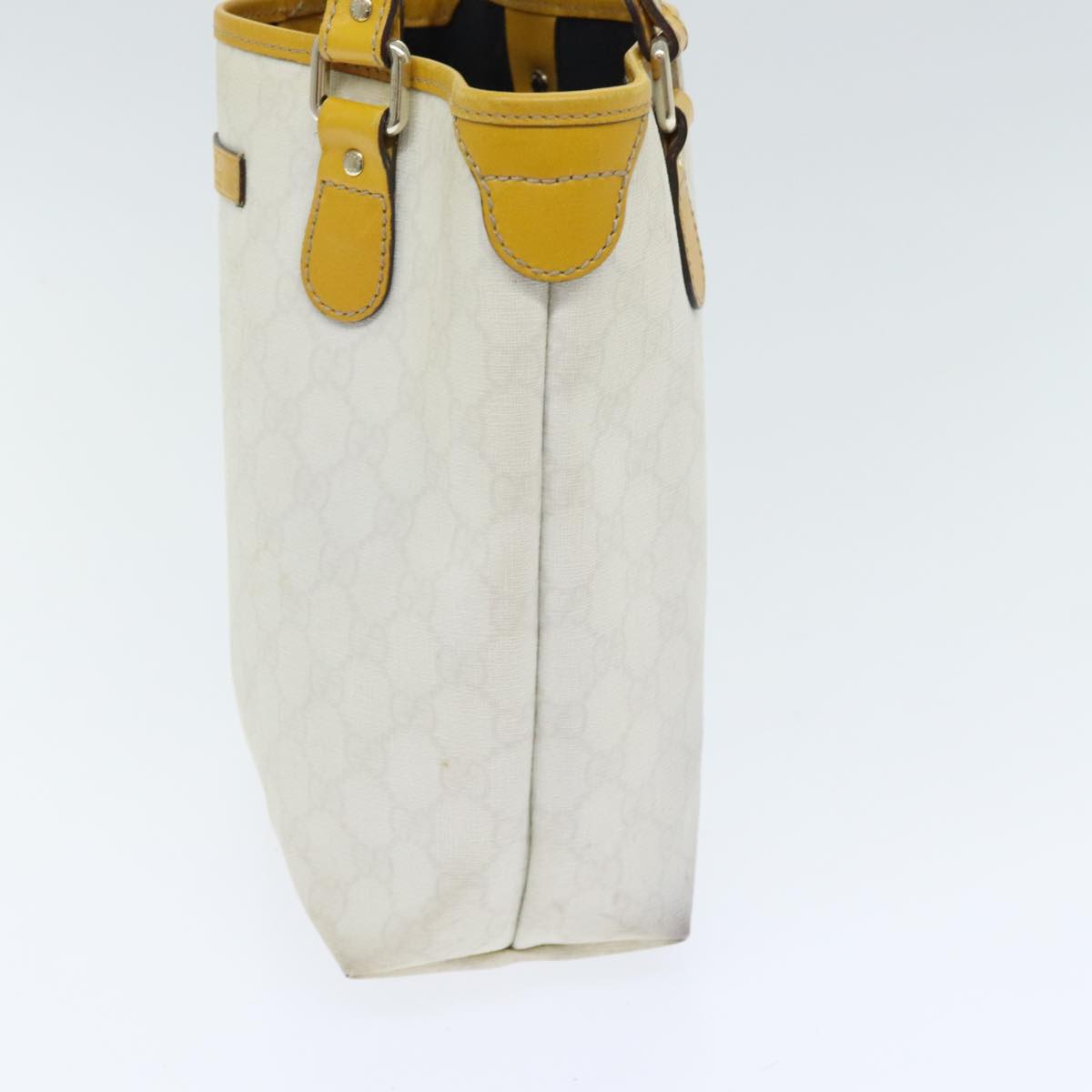 Gucci Gg Supreme White Leather Tote Bag