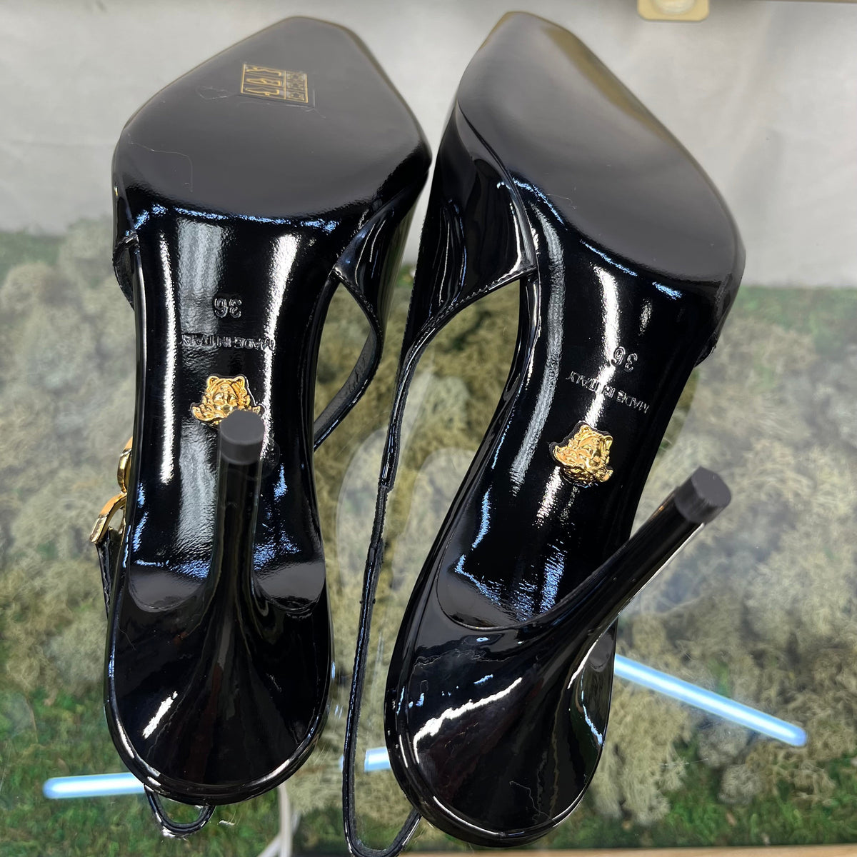 VERSACE 95' SlingBack Pumps 85mm Black SZ36