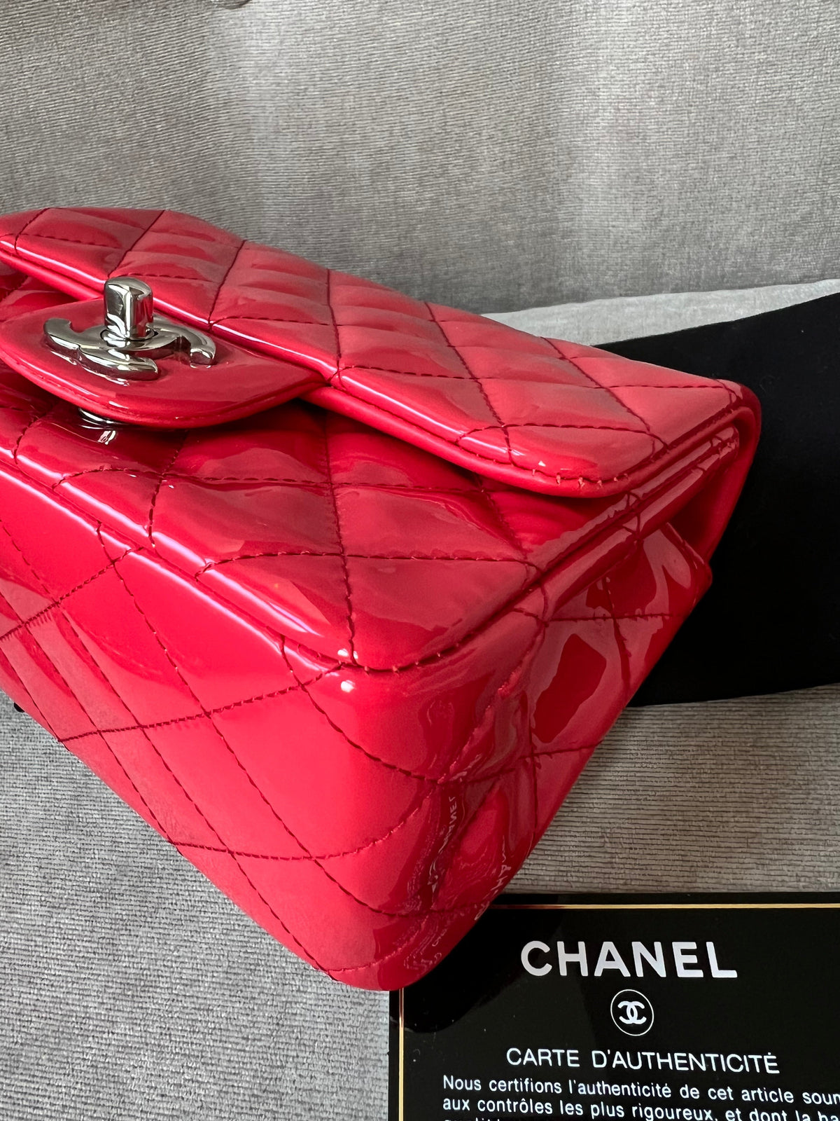 Chanel Square Mini Classic Flap in Pink Patent