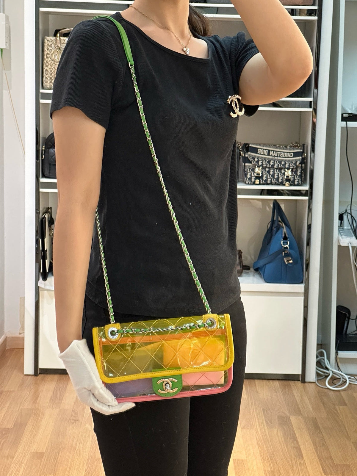 Chanel Yellow Coco Splash PVC Small Flap Bag holo 2589