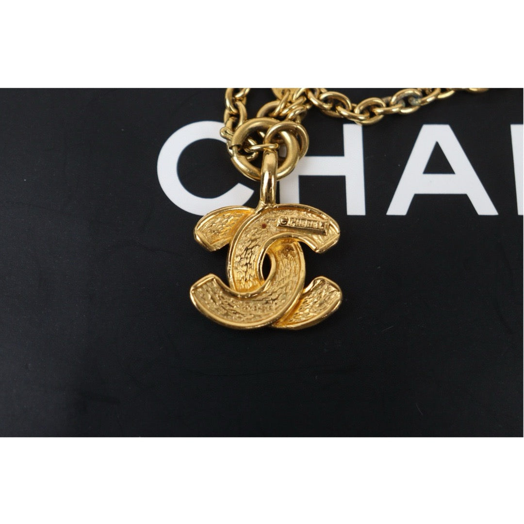 Very Good ( Rank A) ｜ CHANEL Coco Mark 24K Gold Plated Necklace｜W24121301