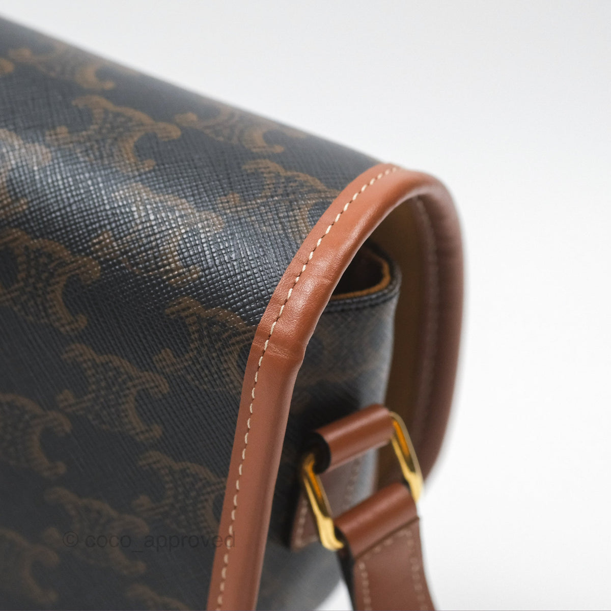 Celine Medium Folco Bag Triomphe Canvas Tan