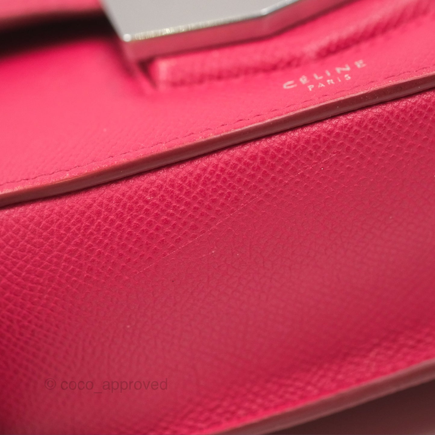 Celine Small Trotteur Crossbody Bag Grained Calfskin Dark Pink