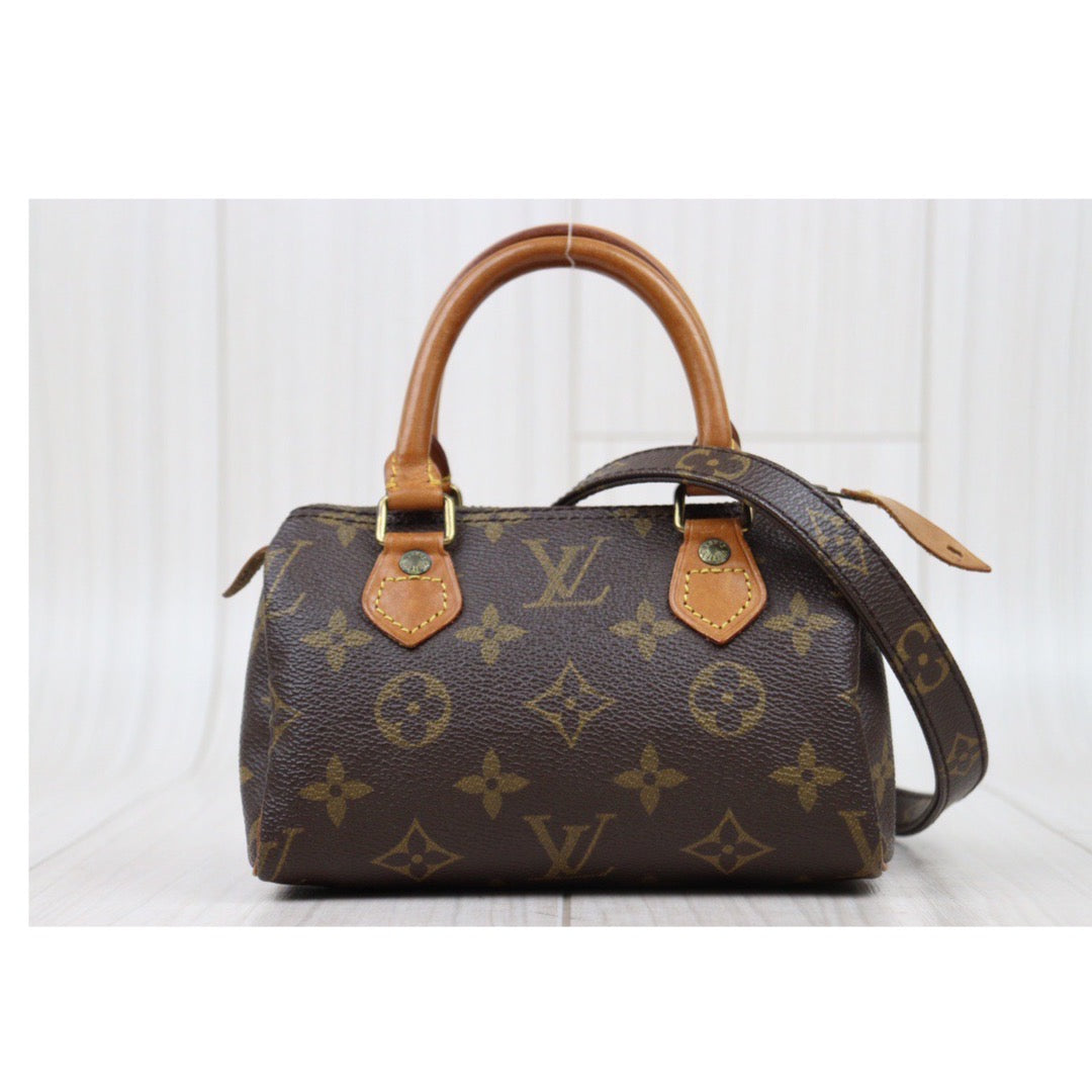 Rank AB ｜ LV Monogram Mini Speedy Handbag With Shoulder Strap｜24040807