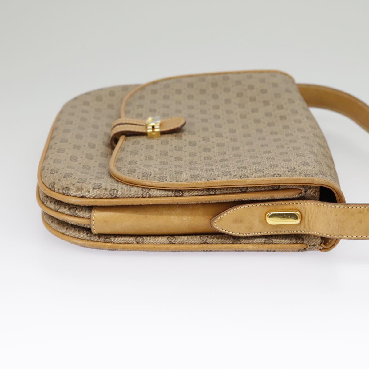Gucci Micro Small Gg Canvas Beige Canvas Shoulder Bag