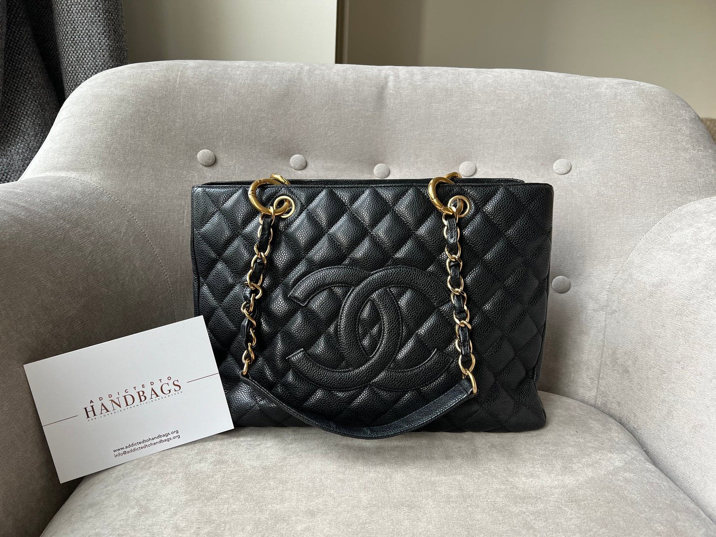 Chanel Black Caviar Grand Shopper Tote