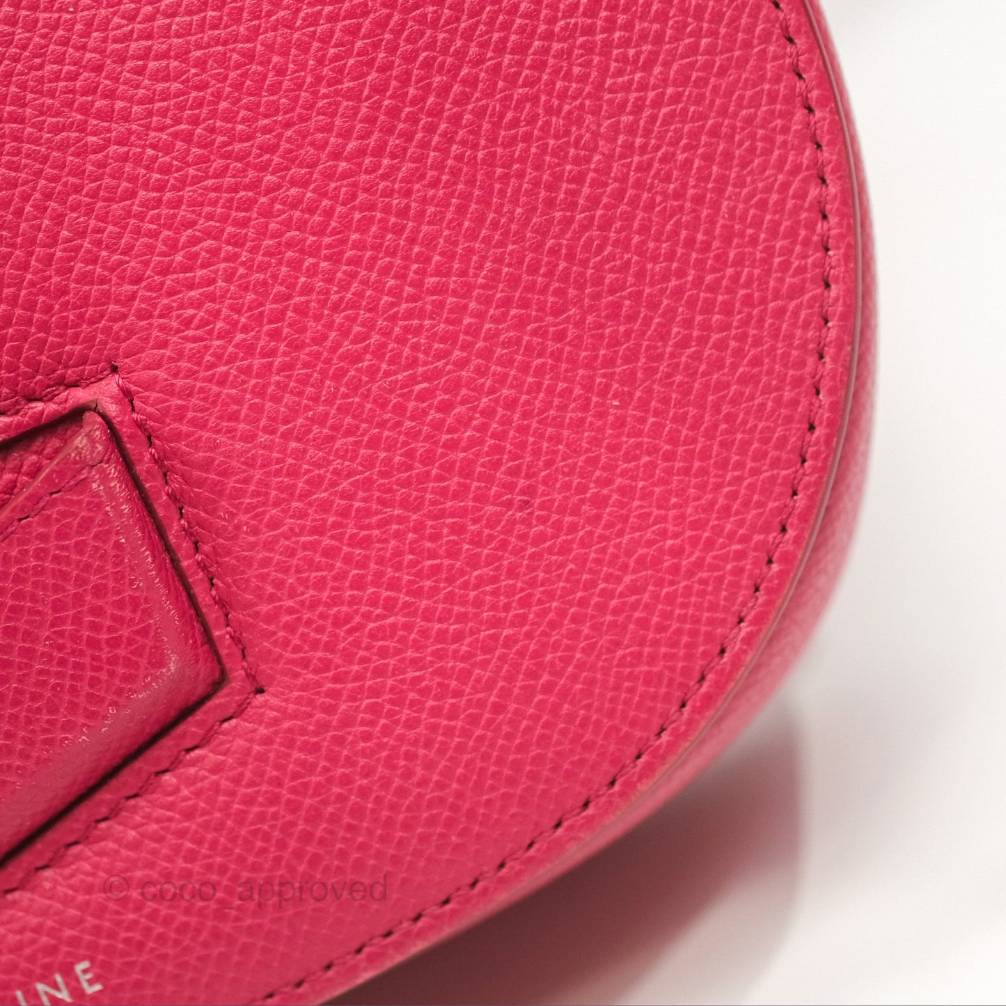 Celine Small Trotteur Crossbody Bag Grained Calfskin Dark Pink