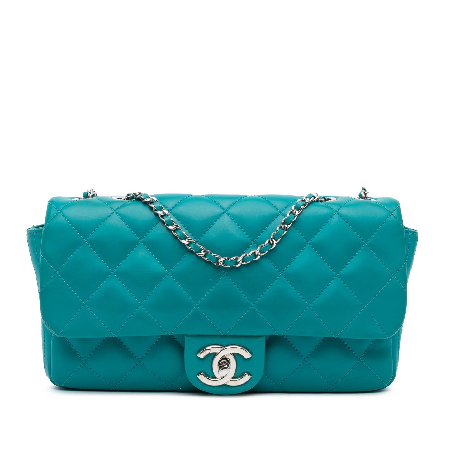 Green Chanel Paris-Seoul Medium Lambskin Coco Rain Flap Shoulder Bag