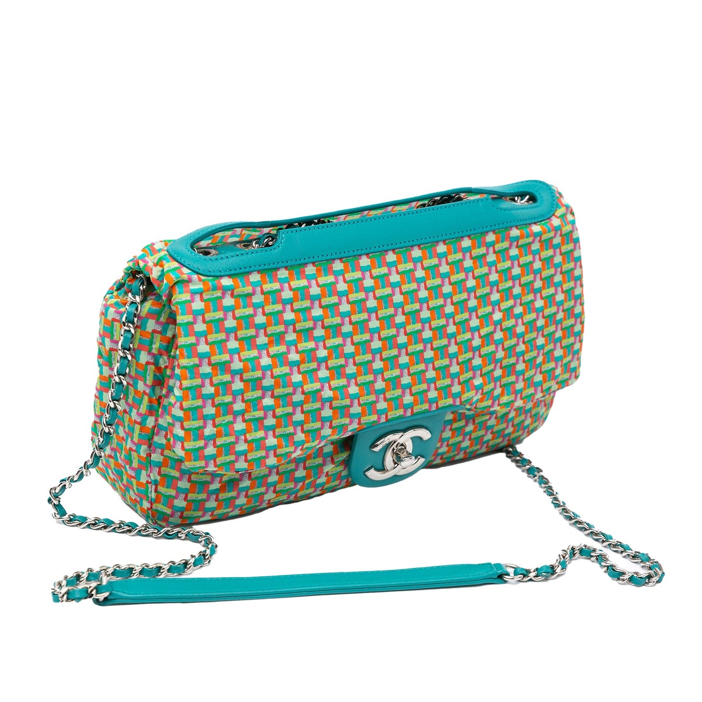 Green Chanel Paris-Seoul Medium Lambskin Coco Rain Flap Shoulder Bag