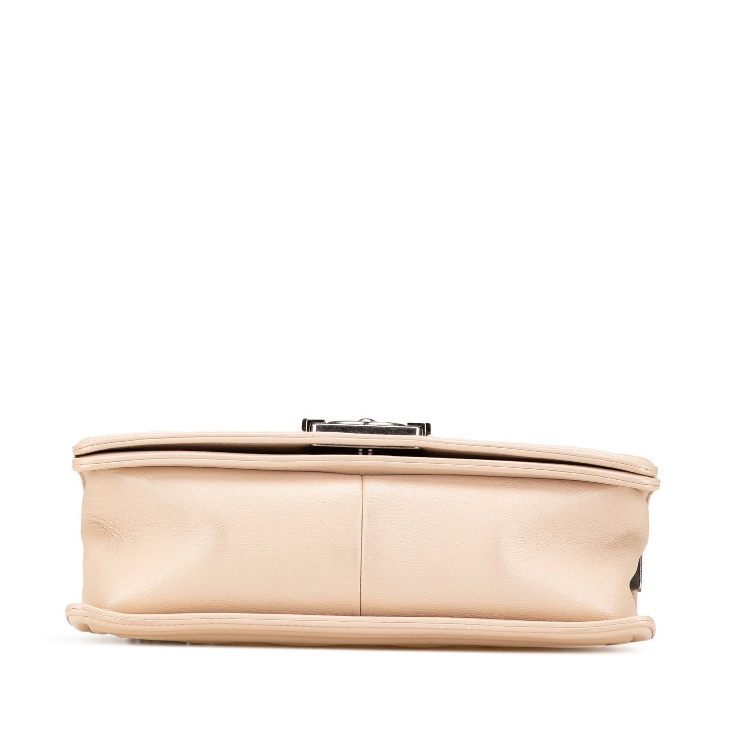 Beige Chanel Medium Quilted Lambskin Wild Stitch Boy Flap Shoulder Bag