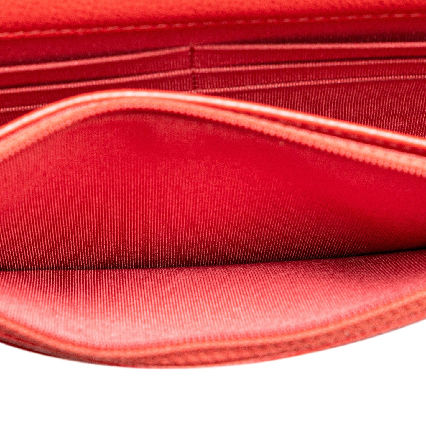 Red Chanel Grained Calfskin CC Box Wallet On Chain Crossbody Bag