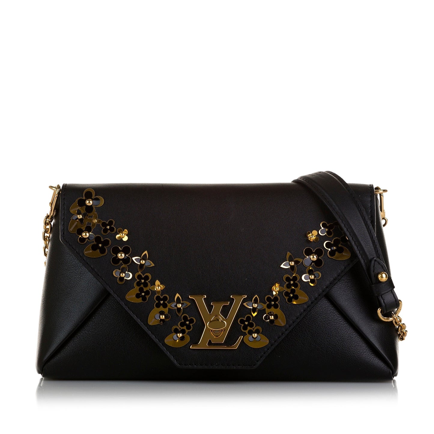 Louis Vuitton Love Note Black Flower Studded Leather