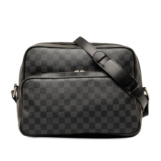 Black Louis Vuitton Damier Graphite Sac Leoh