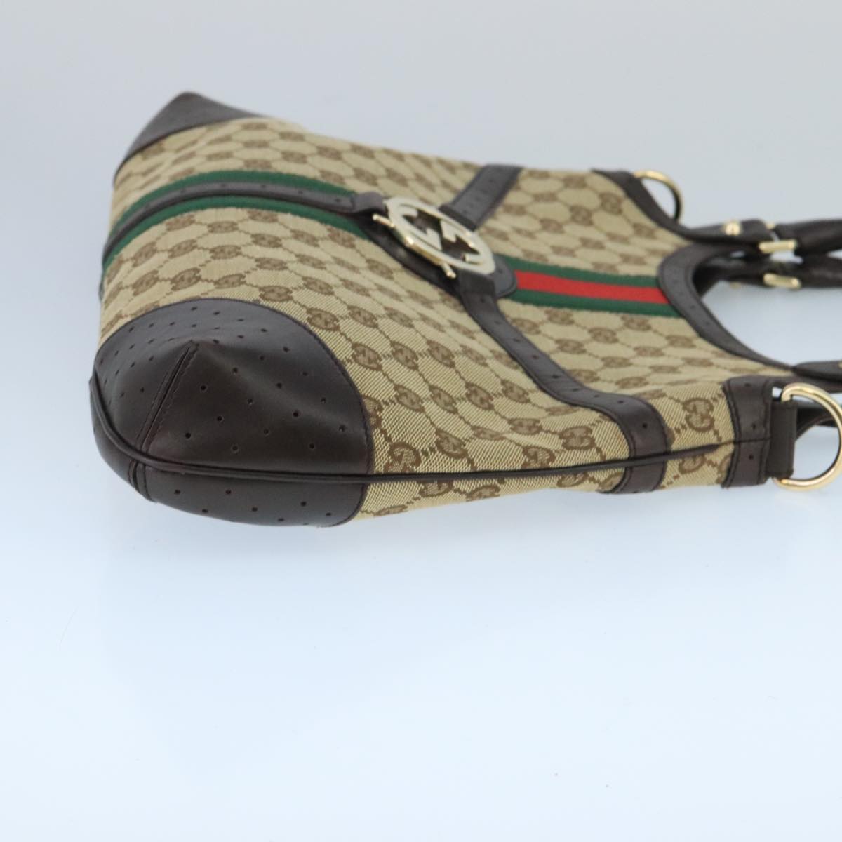Gucci Sherry Beige Canvas Handbag