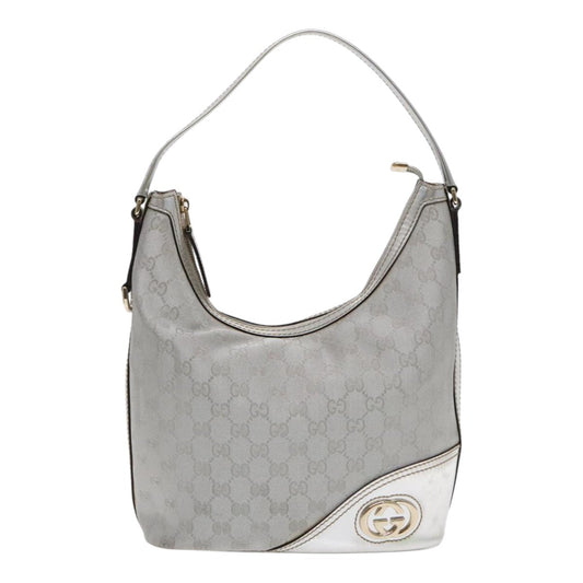 Gucci Hobo Silver Canvas Shoulder Bag ()
