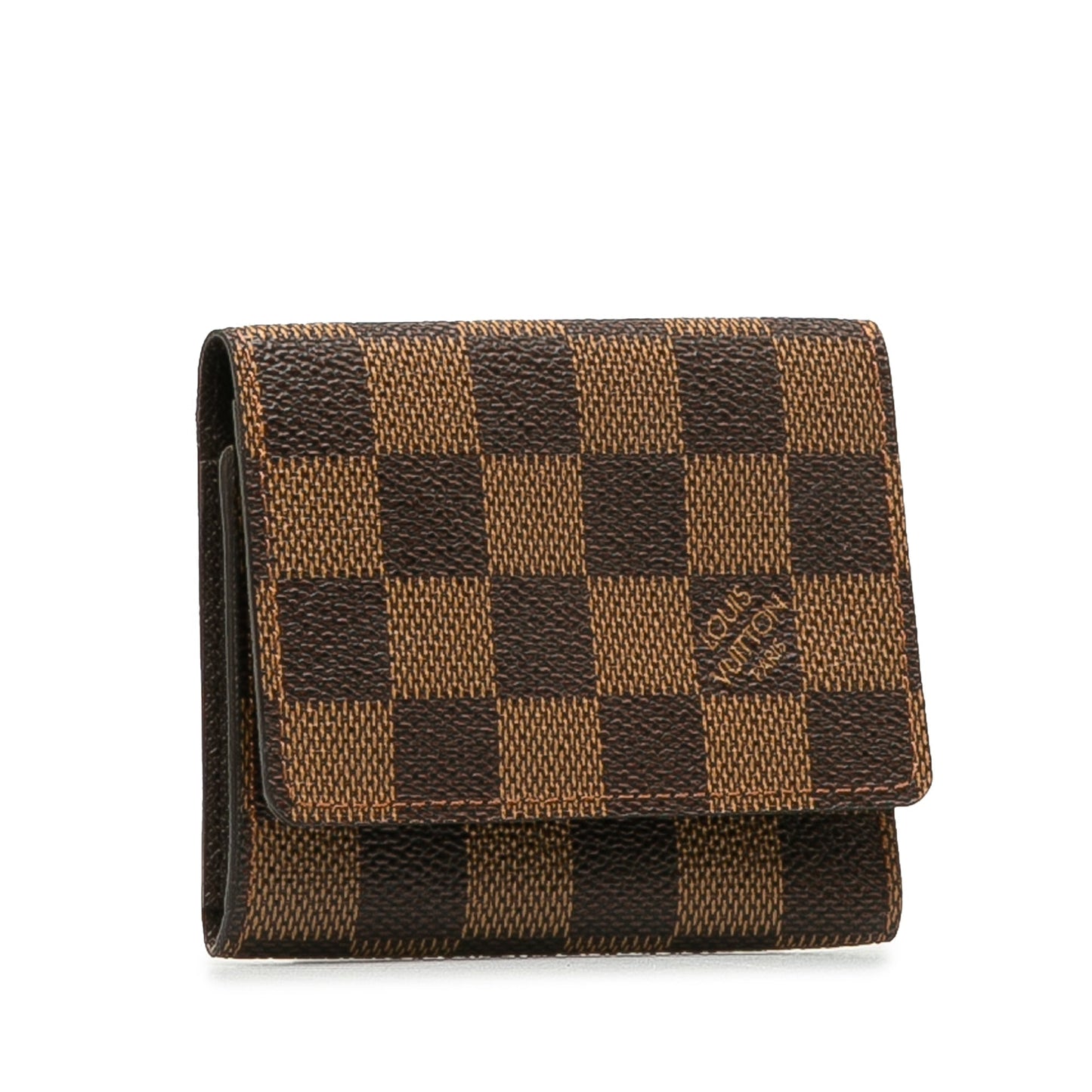 Brown Louis Vuitton Damier Ebene Business Card Holder