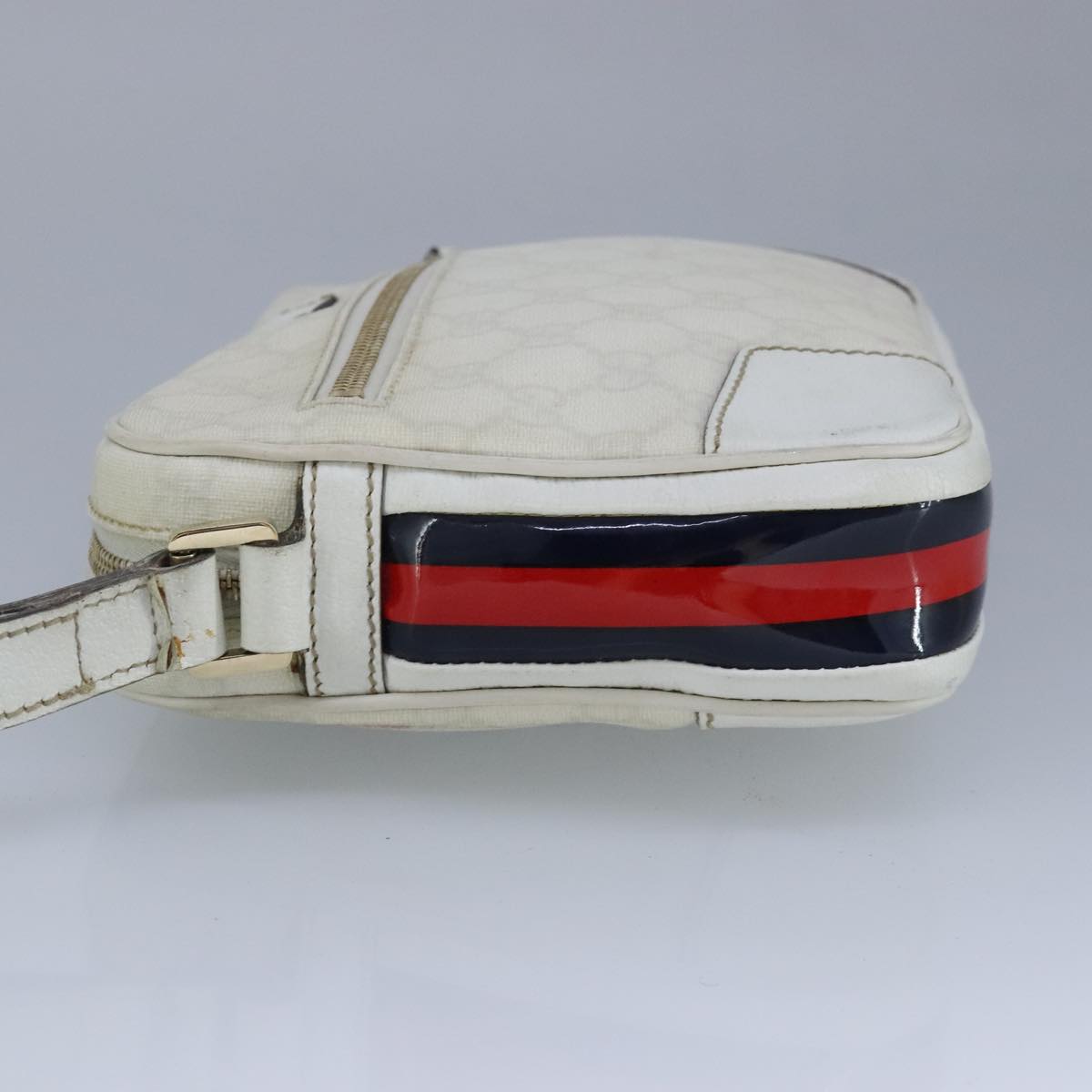 Gucci Sherry White Canvas Clutch Bag