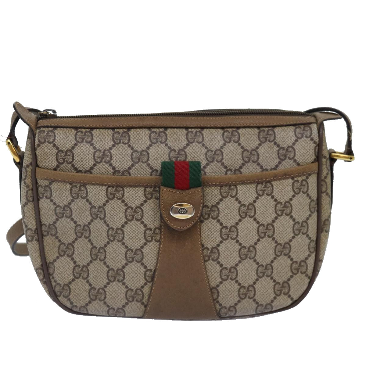 Gucci Ophidia Beige Canvas Shoulder Bag ()