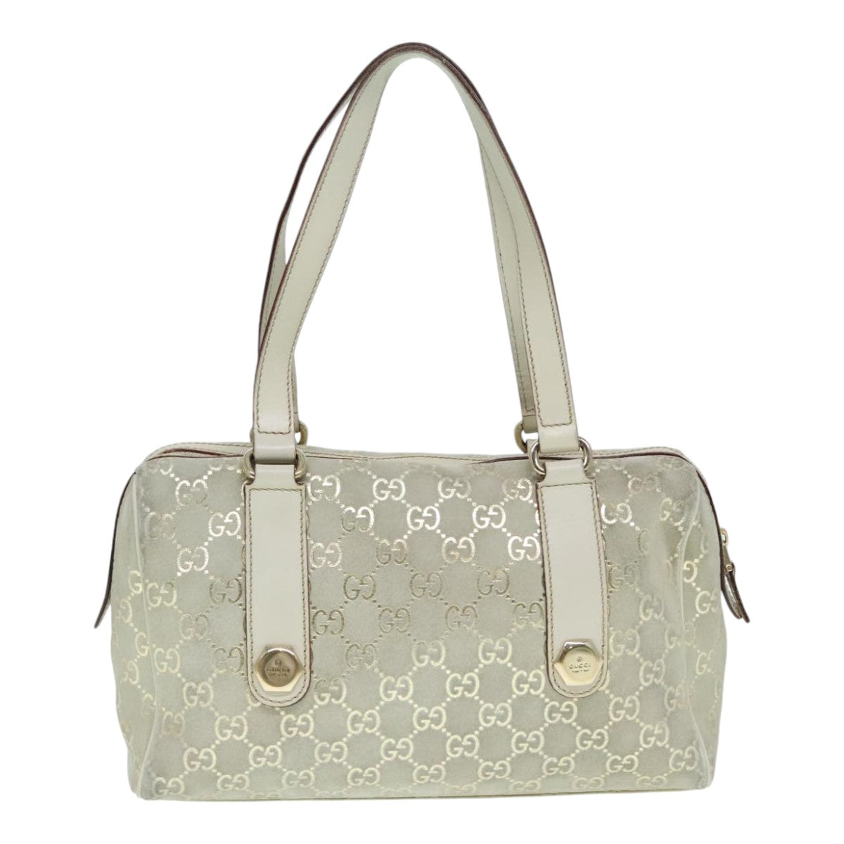Gucci Boston Grey Canvas Handbag
