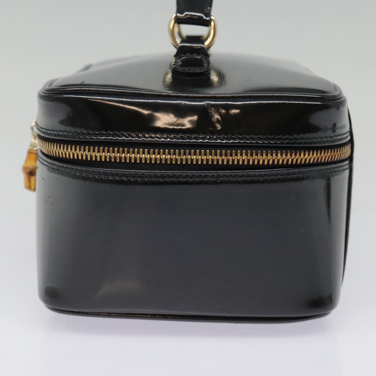Gucci Bamboo Black Patent Leather Clutch Bag