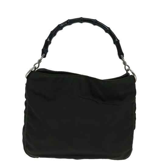 Gucci Bamboo Khaki Synthetic Handbag ()