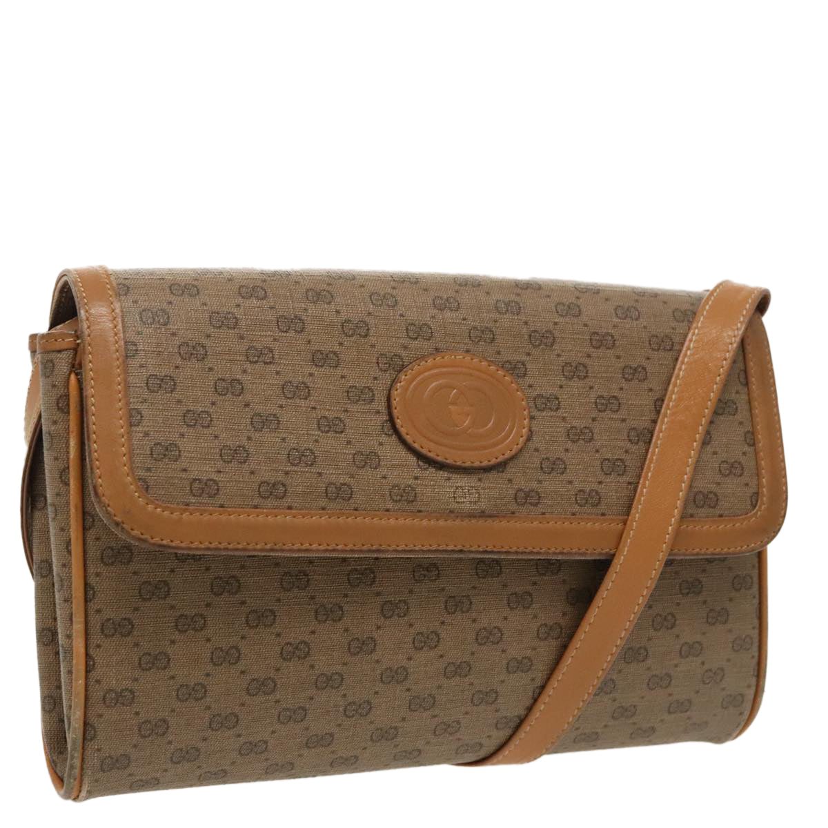 Gucci Micro Small Gg Canvas Brown Canvas Shoulder Bag