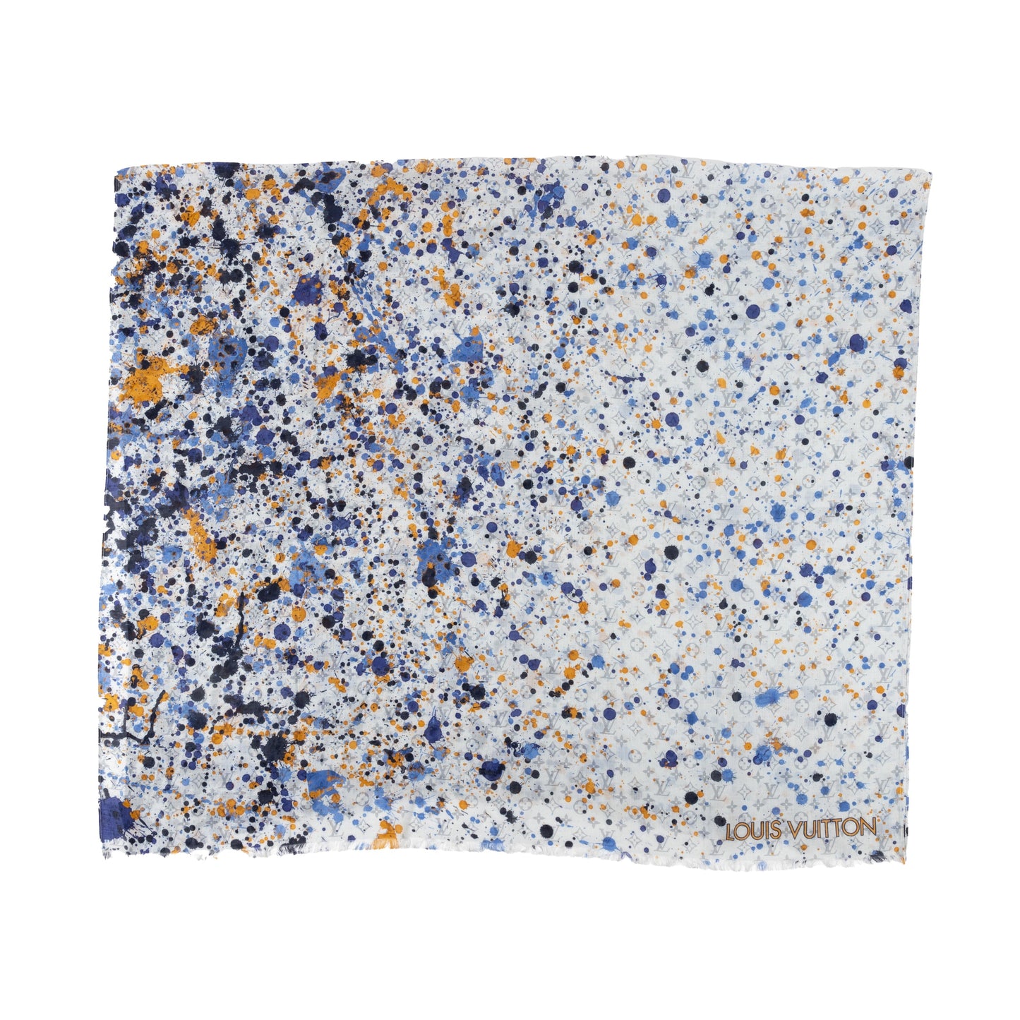 LOUIS VUITTON Louis Vuitton Silk Monogram Paint Splash Square Scarf