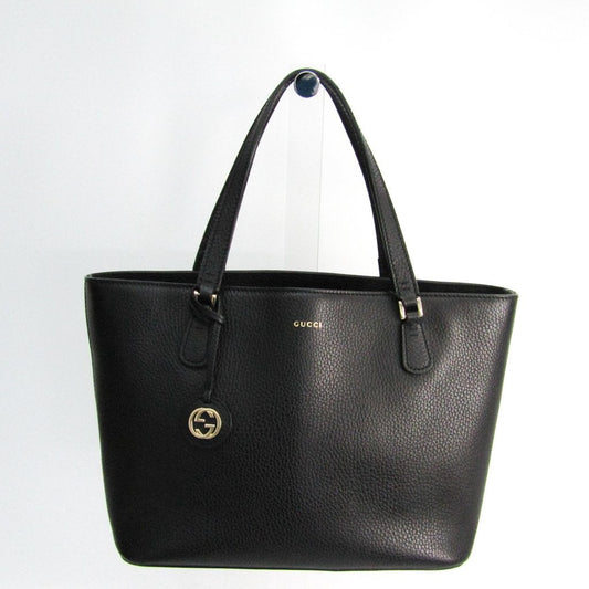 G*G Black Leather GG Tote (SHA-36344)