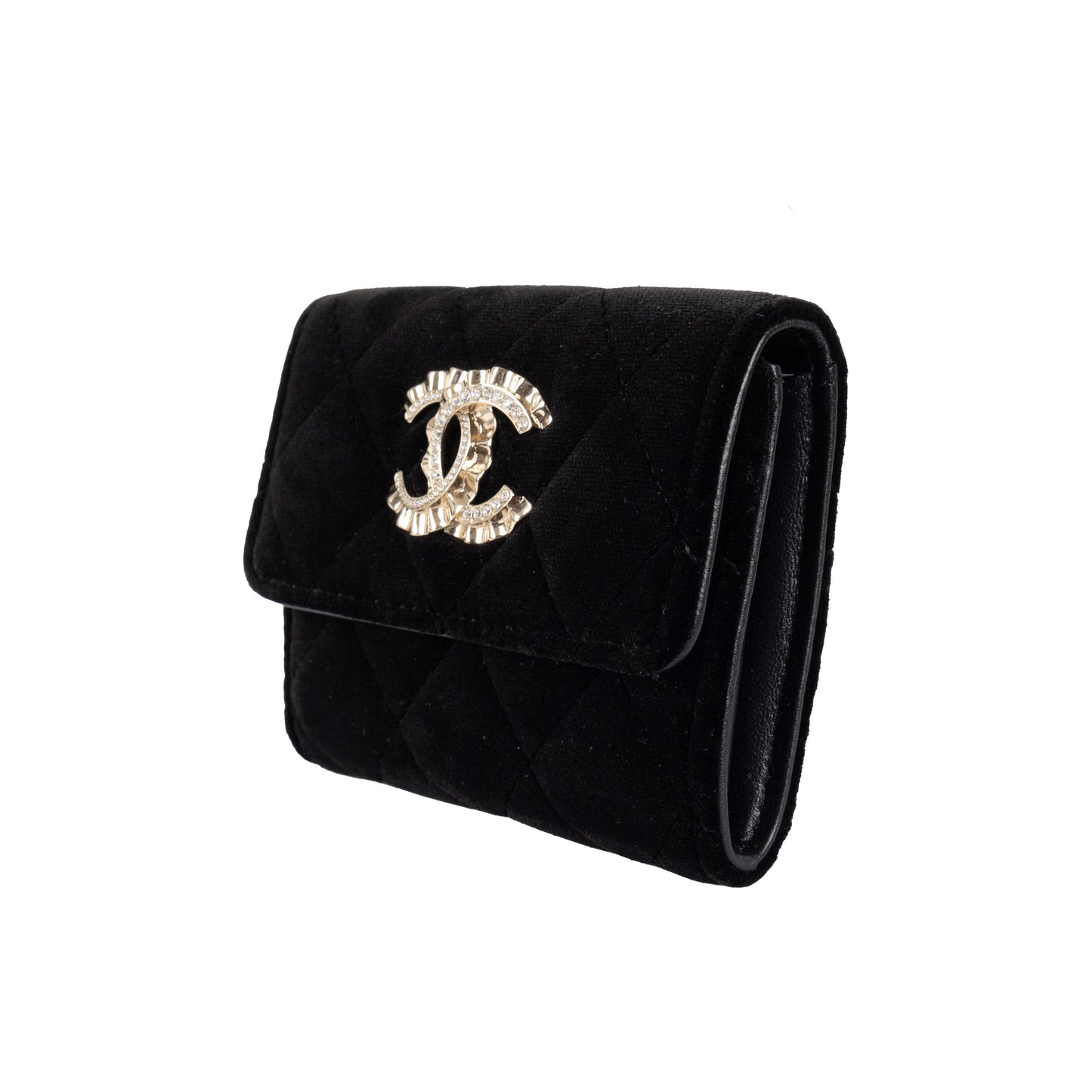 CHANEL Chanel Quilted Velvet Wallet