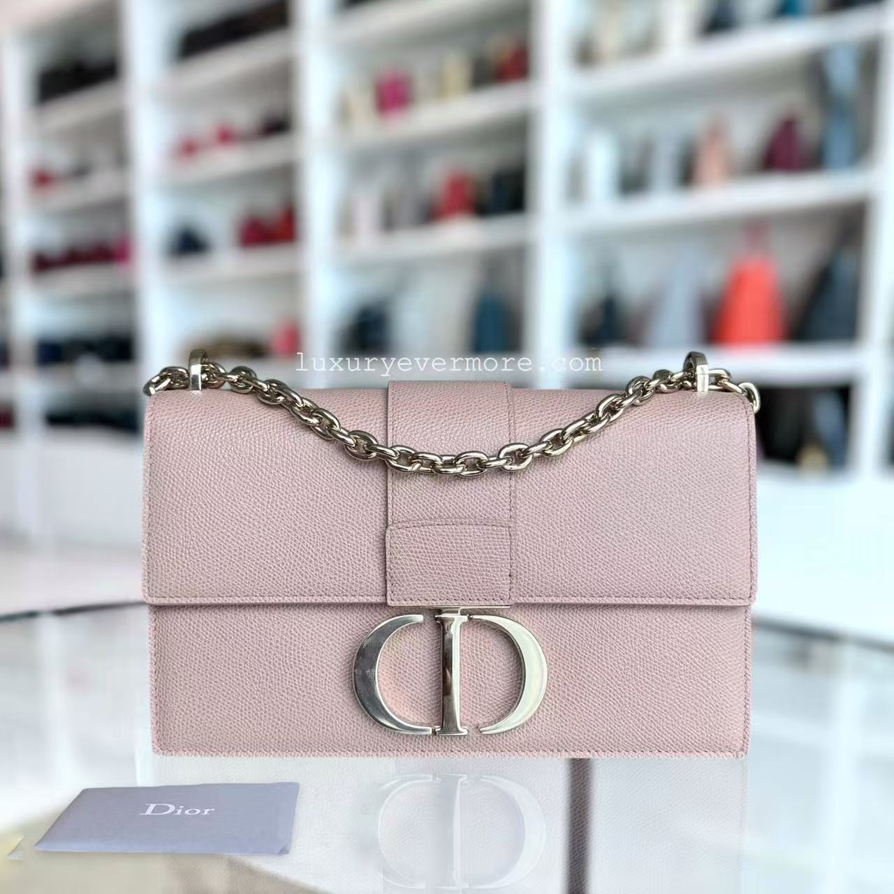 Dior 30 Montaigne Chain Bag - Caviar Grained Calfskin Nude Pink Gold Hardware