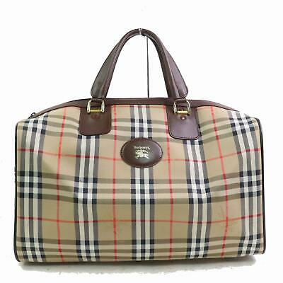 Brand Inspired Burberry Boston Bag Brown Canvas