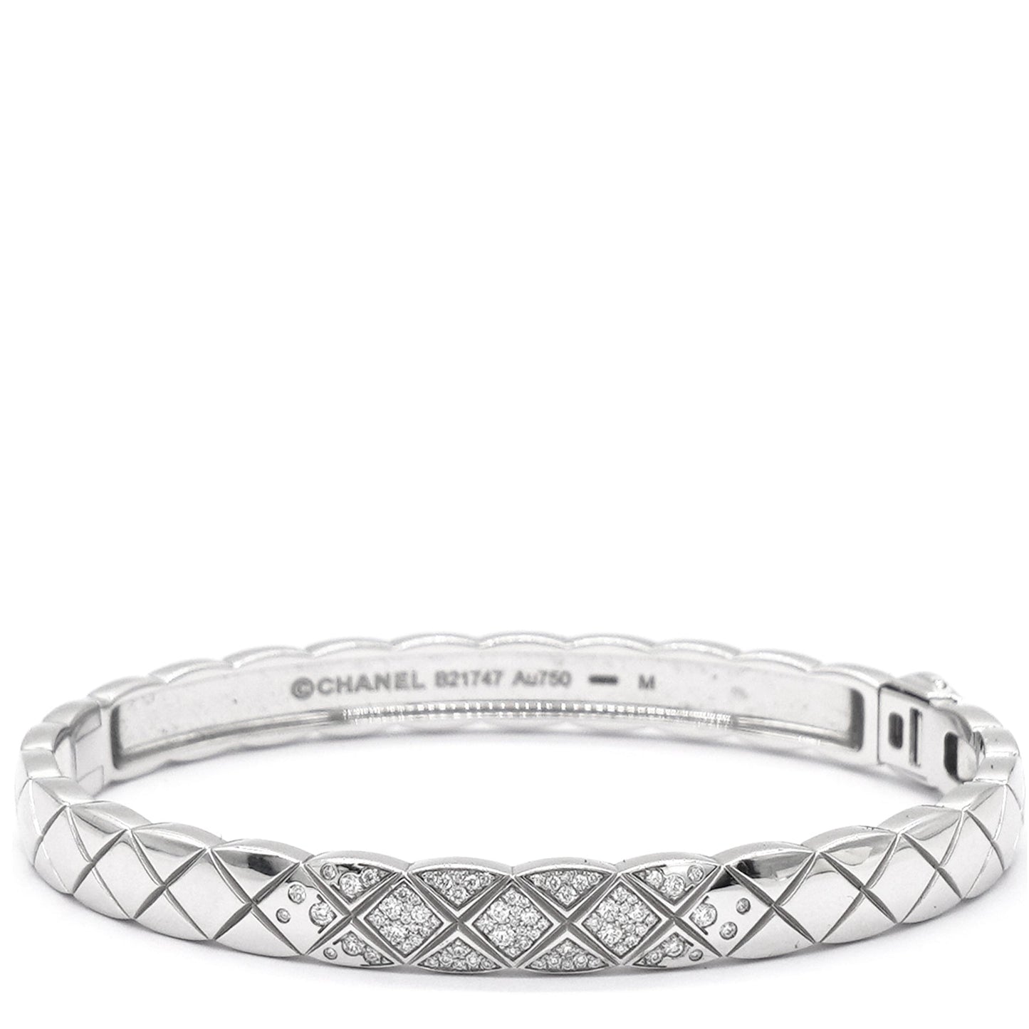 Chanel Coco Crush 18K White Gold Diamond Band Bangle