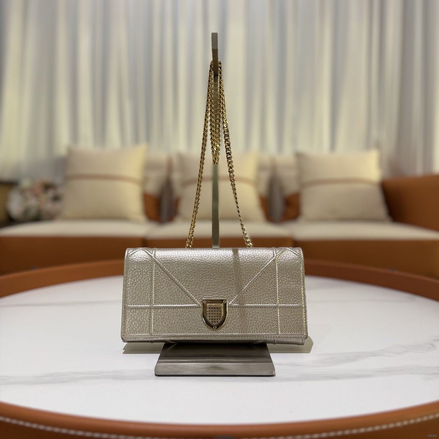 DIOR DIORAMA STUDDED SHIELD CHAIN SHOULDER & CROSSBODY BAG