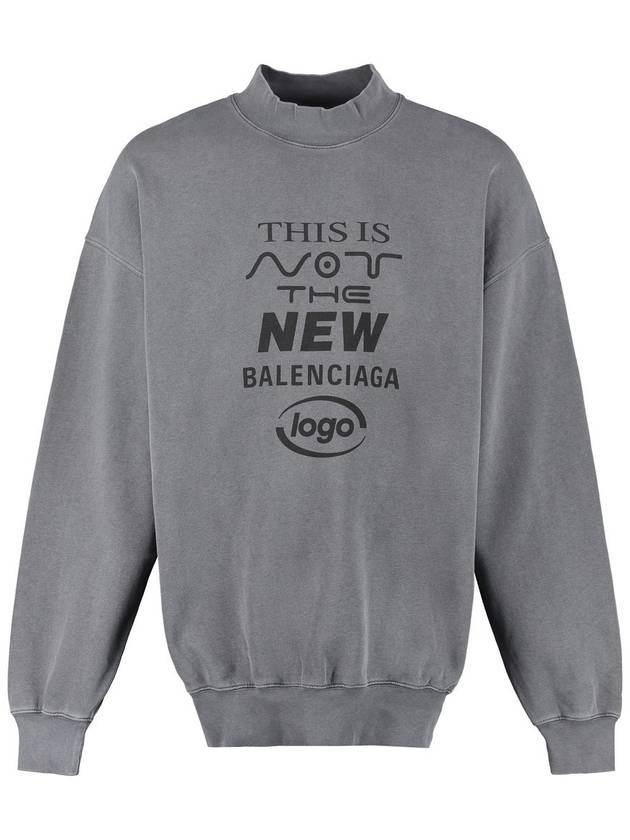 Luxury Balenciaga  This Not Logo Cotton Sweatshirt Black