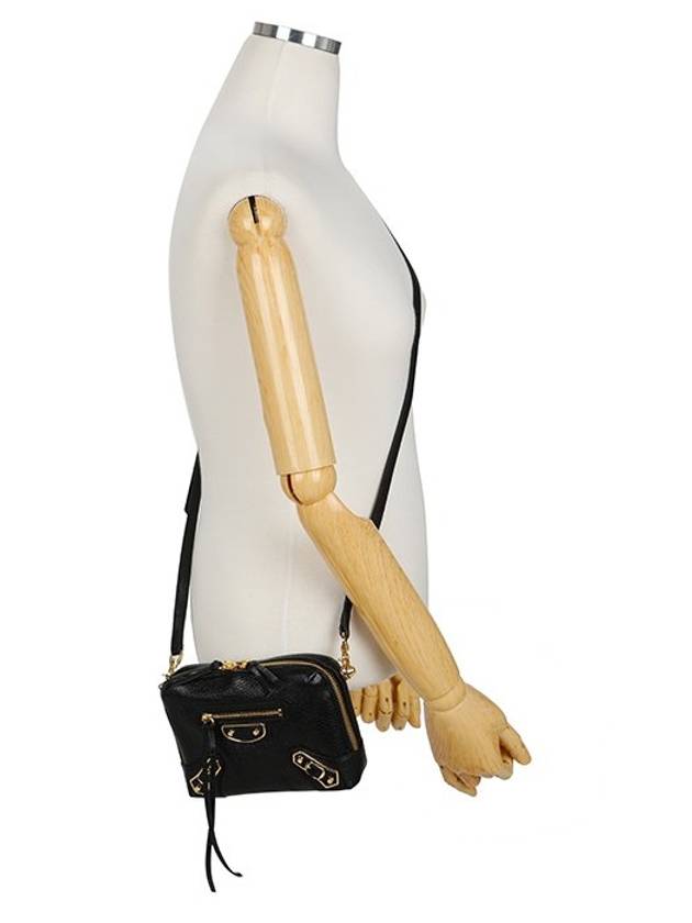 Luxury Balenciaga  Metal Reporter Mini Cross Bag Black